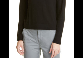 Suéter Vince de lã com gola funil, preto, tamanho grande