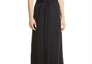 Vestido midi feminino Vince Coastal com cinto e decote quadrado, tamanho XX-S