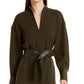 Vestido feminino Vince Camuto com decote aberto, preto, tamanho grande