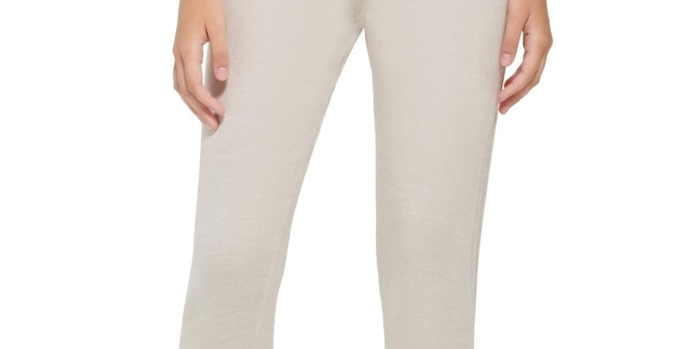 Calça Jogger Feminina Calvin Klein Jeans Honeycomb Bege Tamanho Grande