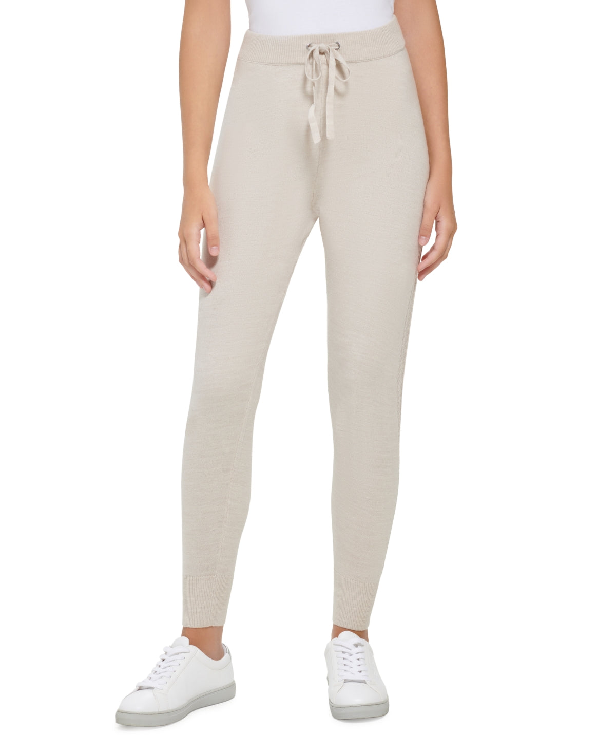 Calça Jogger Feminina Calvin Klein Honeycomb Bege Tamanho XS