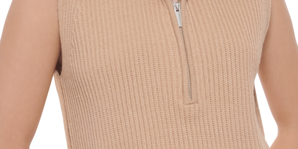 Calvin Klein Jeans Top Feminino Canelado Sem Mangas Bege Tamanho XS