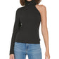 Calvin Klein Jeans Blusa Feminina Gola Alta Um Ombro Preta Tamanho Grande