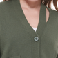 Calvin Klein Jeans Cardigan Feminino com Decote em V e Recorte Verde Tamanho GG