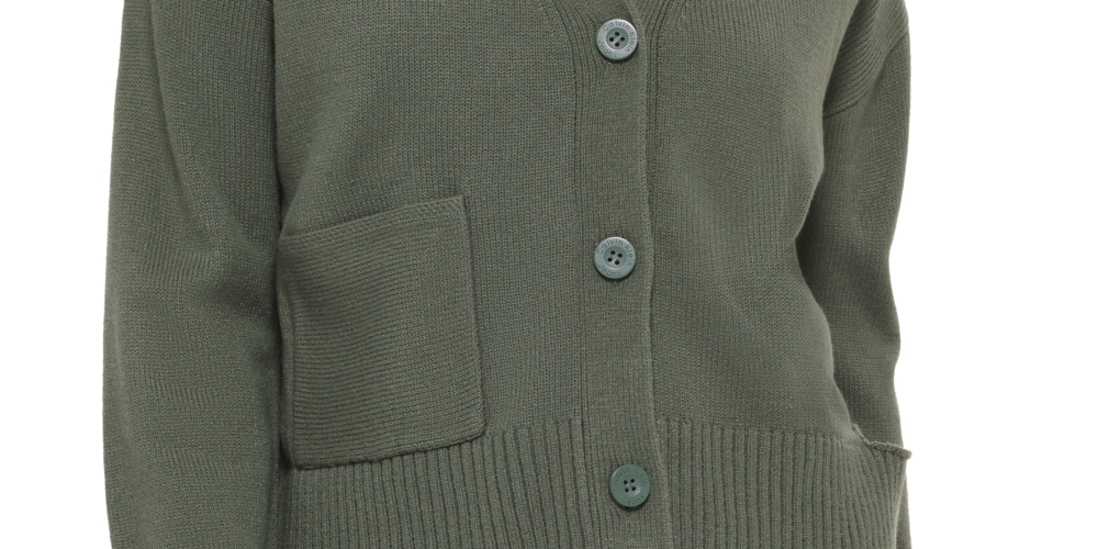Calvin Klein Jeans Cardigan Feminino com Decote em V e Recorte Verde Tamanho GG