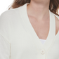 Calvin Klein Jeans Cardigan Feminino com Recorte e Gola V Branco Tamanho P