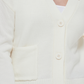 Calvin Klein Jeans Cardigan Feminino com Recorte e Gola V Branco Tamanho P