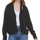 Cardigan feminino Calvin Klein com recorte e decote em V, preto, tamanho médio