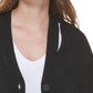 Cardigan feminino Calvin Klein com recorte e decote em V, preto, tamanho médio