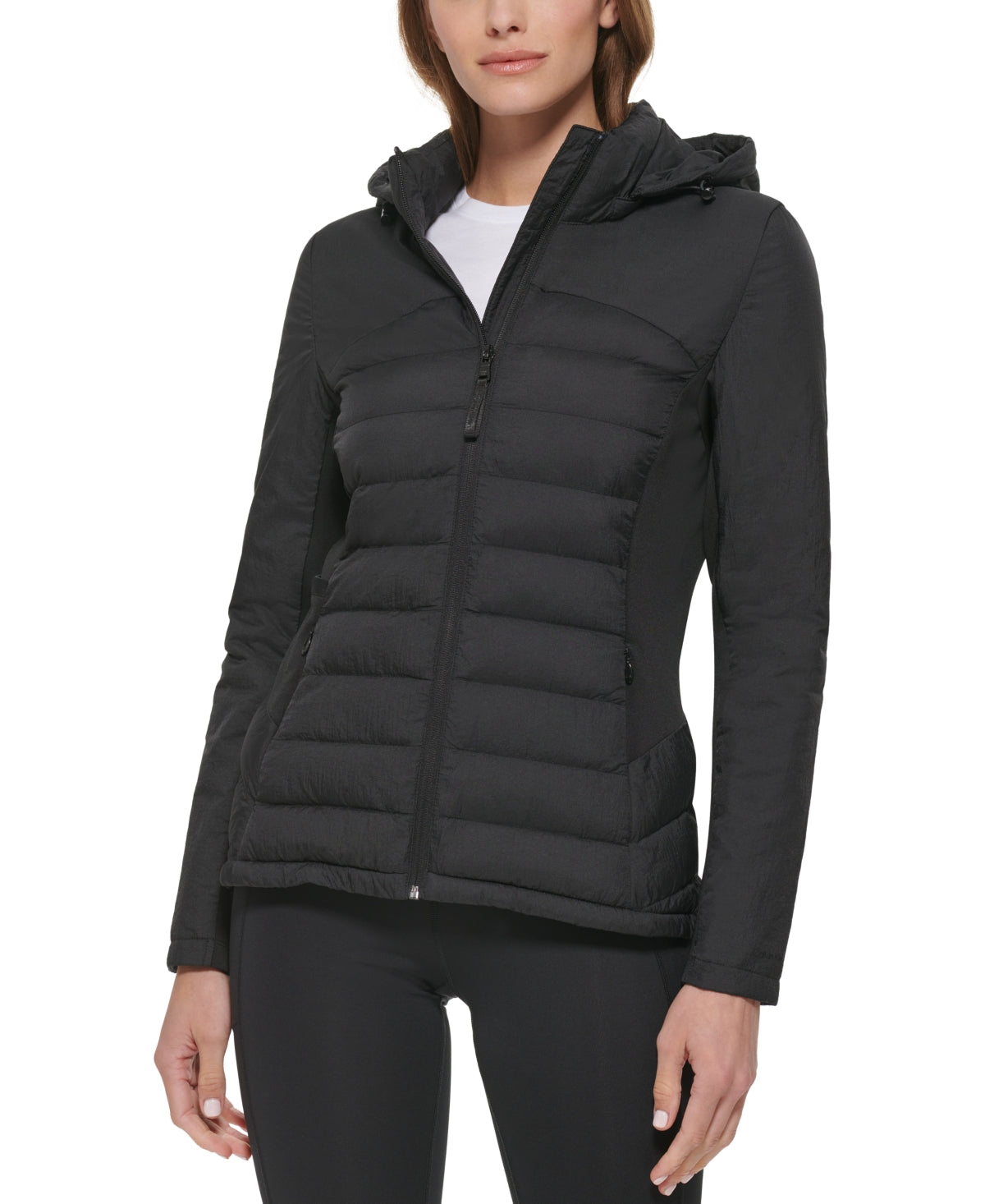 Casaco com capuz Calvin Klein feminino, preto, tamanho X-G