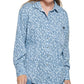 Calvin Klein Jeans Camisa Boyfriend Feminina Manga Longa Estampa Animal Cinza Tamanho Médio