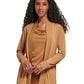 Calvin Klein Cardigan Feminino de Tricô com Frente Aberta Marrom Tamanho Médio
