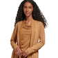 Calvin Klein Cardigan Feminino de Tricô com Frente Aberta Marrom Tamanho Médio