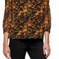 Blusa Calvin Klein Feminina Manga Longa Estampada Ombros Bufantes Preta Tamanho Médio