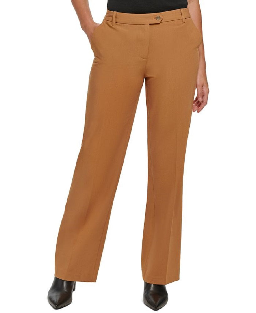 Calça feminina Calvin Klein Wide Leg Marrom Tamanho 16