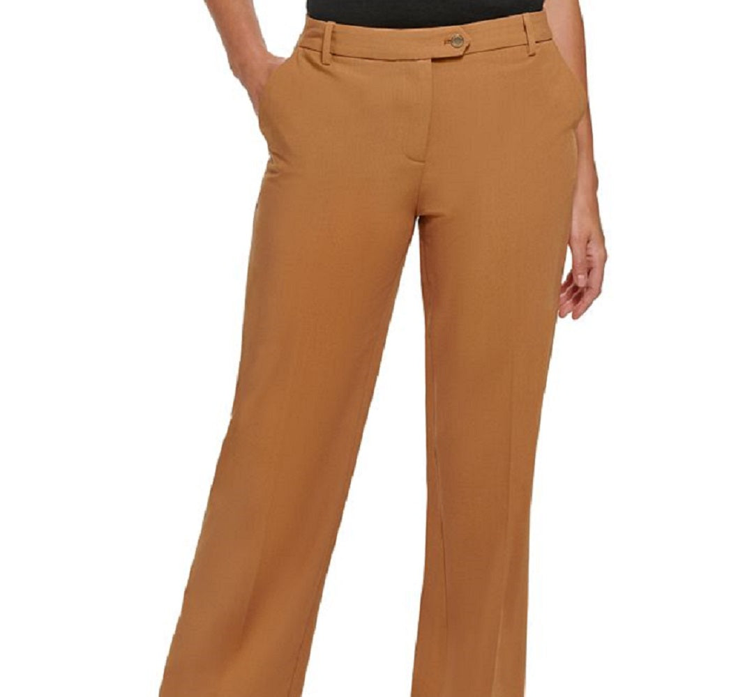 Calça feminina Calvin Klein Wide Leg Marrom Tamanho 16
