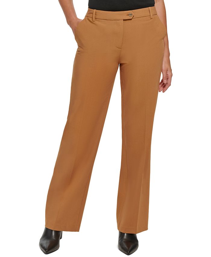 Calça feminina Calvin Klein Wide Leg Marrom Tamanho 10