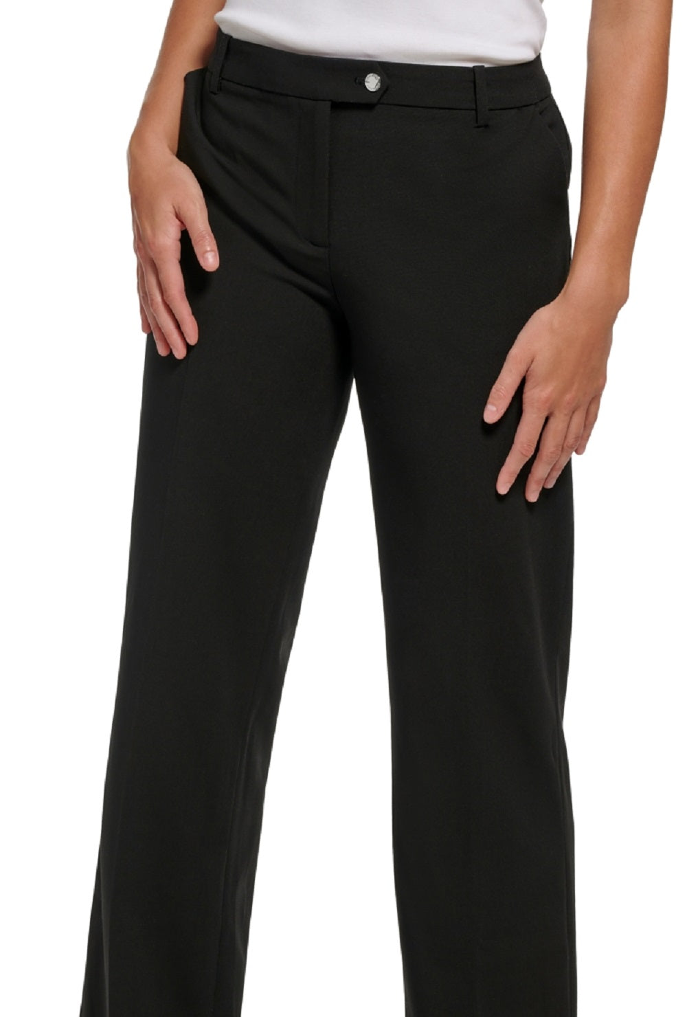 Calça feminina Calvin Klein Wide Leg Preta Tamanho 16