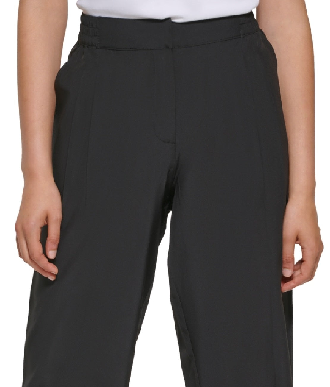 Calça cropped feminina Calvin Klein Wide Leg Preta Tamanho Médio