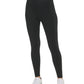 Calça legging feminina Calvin Klein com comprimento total e costura franzida, preta, tamanho extrapequeno