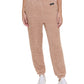 Calça de corrida feminina Calvin Klein Shaggy Knit Pull On marrom tamanho grande