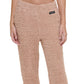 Calça de corrida feminina Calvin Klein Shaggy Knit Pull On marrom tamanho grande