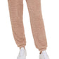 Calça de corrida feminina Calvin Klein Shaggy Knit Pull On marrom tamanho grande