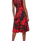 Vestido Calvin Klein Feminino Midi Fit &amp; Flare Vermelho Tamanho 4 Petite
