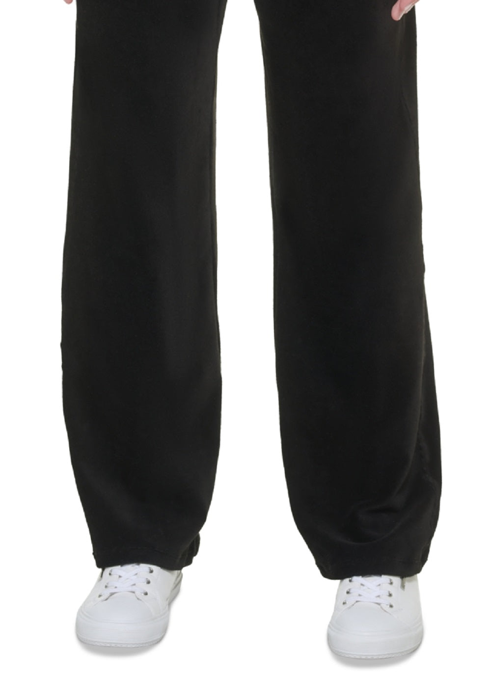 Calça Calvin Klein Feminina de Veludo com Perna Larga Preta Tamanho P