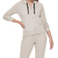 Calvin Klein Performance Moletom com capuz térmico feminino com zíper bege tamanho M