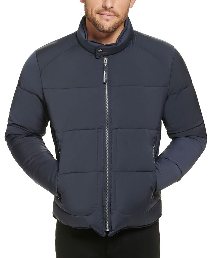 Jaqueta Masculina Calvin Klein Stretch Medium Weight Moto Azul Tamanho Médio