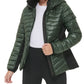 Jaqueta acolchoada com capuz Calvin Klein feminina, verde, tamanho médio