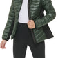 Jaqueta acolchoada com capuz Calvin Klein feminina, verde, tamanho médio