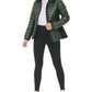 Jaqueta acolchoada com capuz Calvin Klein feminina, verde, tamanho médio