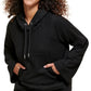 Calvin Klein Moletom com Capuz Raglan Oversized Feminino - Preto - Tamanho Grande