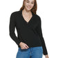 Suéter Calvin Klein Feminino Gola V com Acabamento em Lantejoulas Preto Tamanho Médio