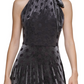 Vestido midi de veludo Calvin Klein feminino, preto, tamanho 12