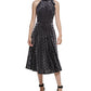 Vestido midi de veludo Calvin Klein feminino, preto, tamanho 10