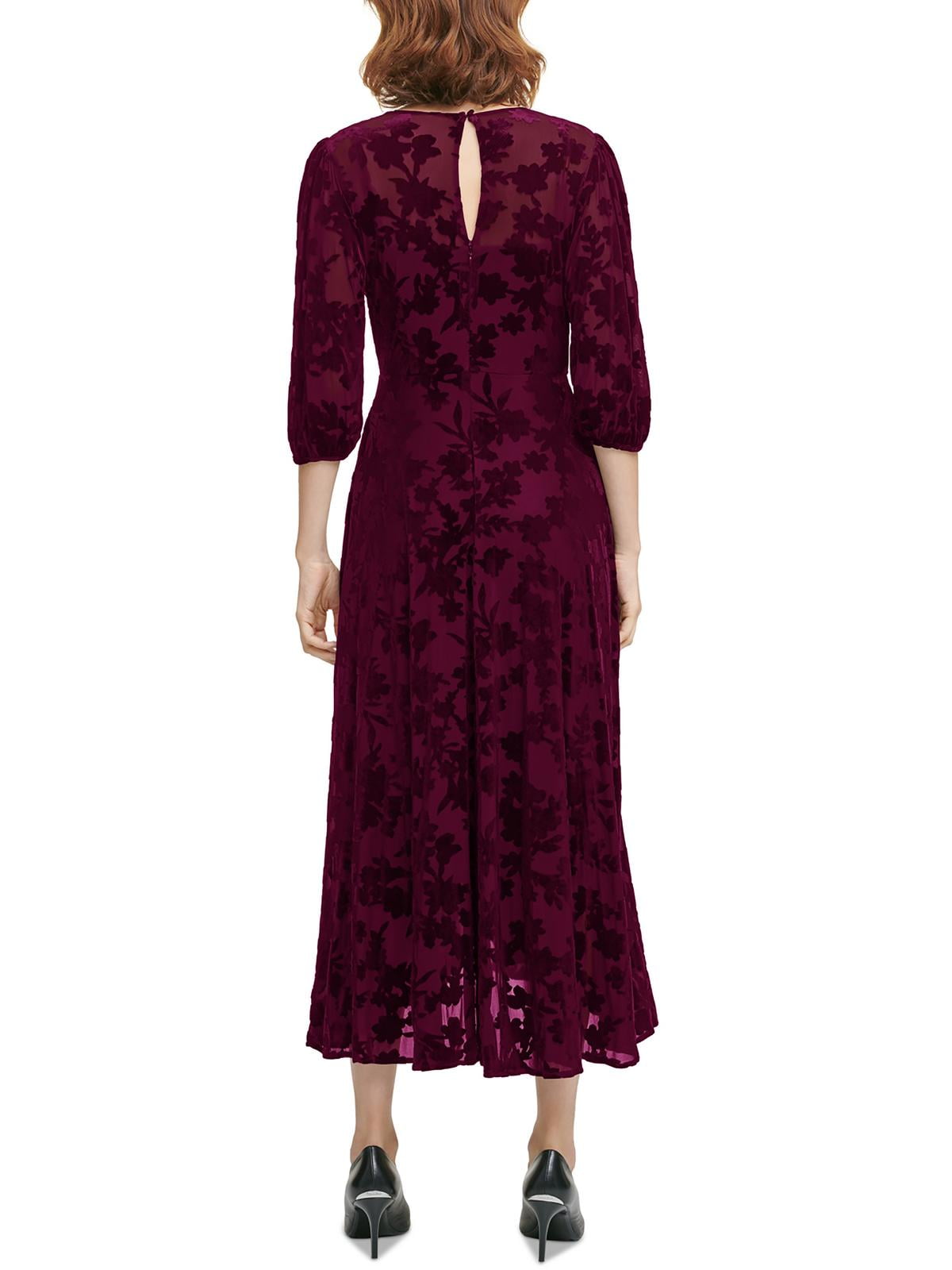 Vestido Calvin Klein Feminino Veludo Alto Baixo A Linha Vermelho Tamanho XX-G