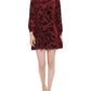 Vestido Calvin Klein Feminino Burnout Veludo Manga Balão Trapézio Vermelho Tamanho P