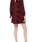 Vestido Calvin Klein Feminino Burnout Veludo Manga Balão Trapézio Vermelho Tamanho P