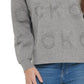 Suéter Calvin Klein Feminino com Logo Tonal e Gola Redonda Cinza Tamanho Médio