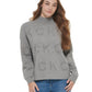 Suéter Calvin Klein Feminino com Logo Tonal e Gola Redonda Cinza Tamanho Médio