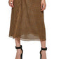 Saia midi feminina Calvin Klein com estampa xadrez, marrom, tamanho 2