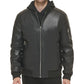 Jaqueta bomber masculina Calvin Klein de couro sintético, preta, tamanho grande