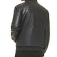 Jaqueta bomber masculina Calvin Klein de couro sintético, preta, tamanho grande