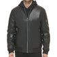 Jaqueta bomber masculina Calvin Klein de couro sintético, preta, tamanho médio