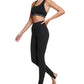 Calça legging feminina Calvin Klein cintura super alta, comprimento total, preta, tamanho grande