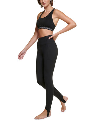 Calvin Klein Women's Super High Waist Full Length Stirrup Leggings Black Size Large