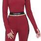 Blusa feminina Calvin Klein com estampa de logo e gola alta, vermelha, tamanho X-S